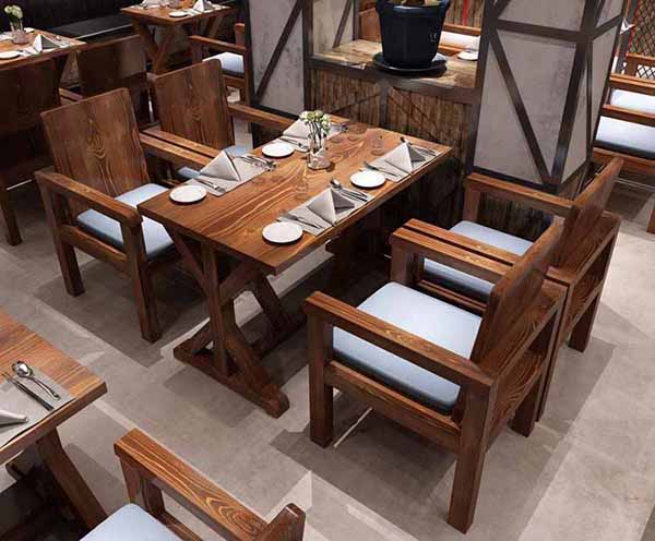 重庆餐厅仿古桌子椅子定做图片参考
